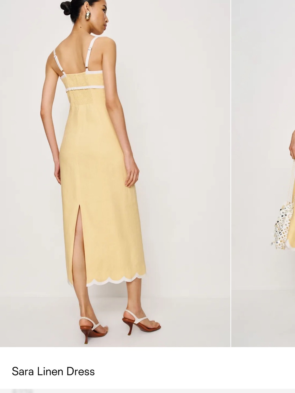 Reformation Sara Linen Dress Yellow - Size 0